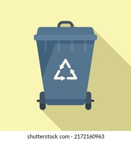 Recycle garbage bag icon flat vector. Trash food. Reduce plastic