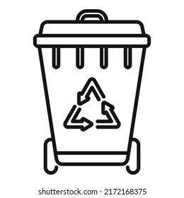 Recycle garbage bag icon outline vector. Trash food. Reduce plastic
