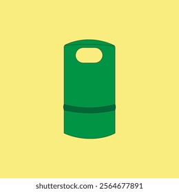 Recycle garbage bin vector illustration isolated on yellow background. Trash can