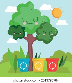 recycle garbage containers in park