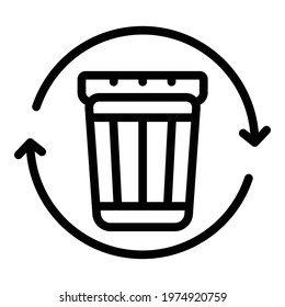 Recycle garbage icon. Outline Recycle garbage vector icon for web design isolated on white background