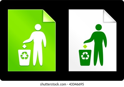 Recycle Garbage on Paper Set Original Vector Illustration