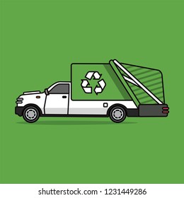 Recycle Garbage Pickup Truck Vector Illustration