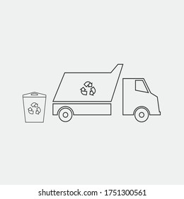 recycle garbage truck vector icon