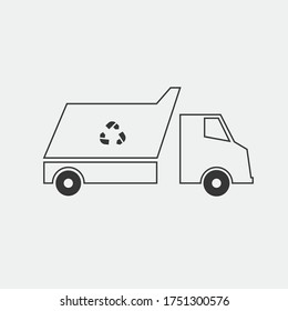 icono del vector del camión de basura