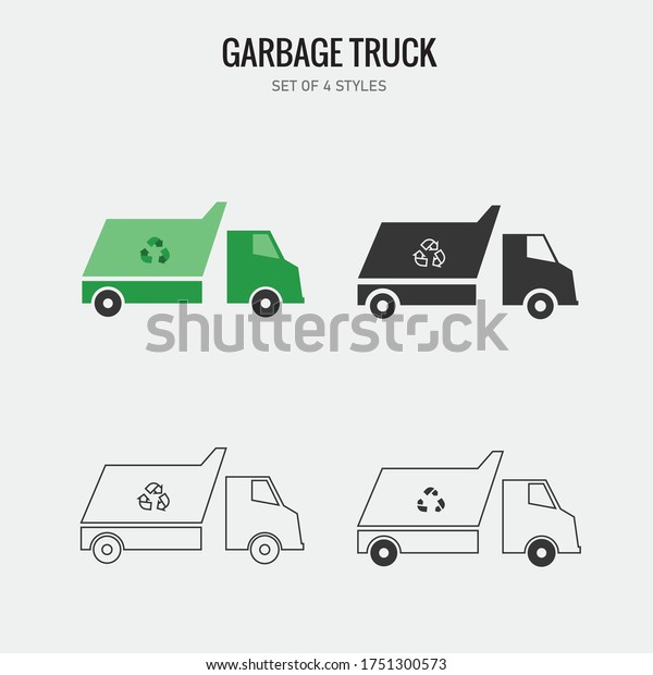 recycle garbage truck vector\
icon