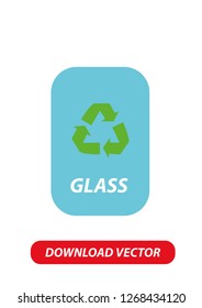 Recycle glass icon. Vector