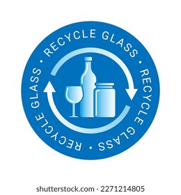 Recycle glass vector icon logo badge
