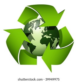 Recycle globe symbol