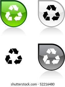 Recycle glossy drop vibrant buttons.