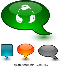 Recycle glossy speech vector icons.