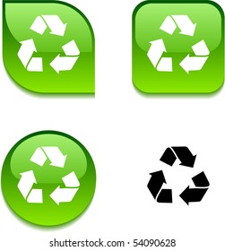 Reciclar botones web brillantes y vibrantes.