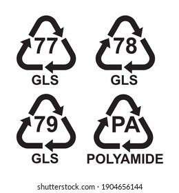 Recycle GLS sign set. Black. Vector illustration