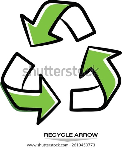 recycle green arrow  on white background EPS