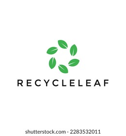 recycle green leaf logo design
