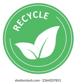 Recycle. Green sign, emblem, market, banner, sticker
