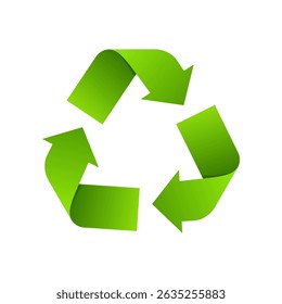 Recycle Green Sign Recyling  Waste Arrows Ecology Symbol Flat Icon Illustration
