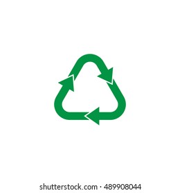 Recycle green symbol isolated on white background, vector illustration