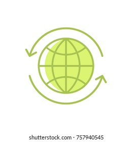 Recycle green vector icon 