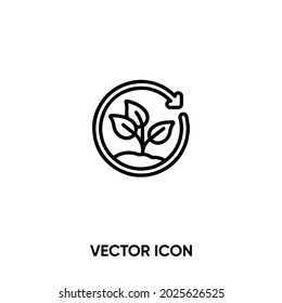 Icono de vector verde de reciclaje. Ilustración vectorial plana moderna y simple para sitio web o aplicación móvil.Símbolo de planta recicladora, ilustración de logotipo. Gráficos vectoriales perfectos para píxeles	