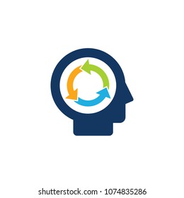 Diseño del icono del logotipo del cabezal de reciclaje