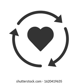 Recycle Heart Arrow vector Icon