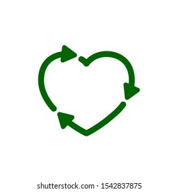 Recycle heart icon. Love eco sign – for stock