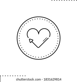 Reciclar la forma del corazón, refrescar y renovar el icono del vector del sello en el contorno