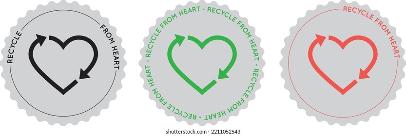 Recycle heart sticker bio organic