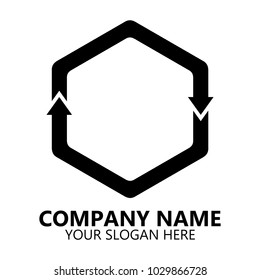 Recycle hexagon icon design vector.