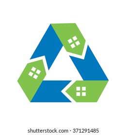 recycle home logo vector.