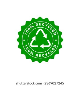 Recycle icon, 100% Recyclable logo. vector.