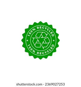 Recycle icon, 100% Recyclable logo. vector.