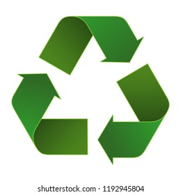 recycle icon 3d with green color, green recycle symbol