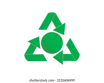 recycle icon, 3d style of recycled with globe in green colors, useful for infographics and labels.