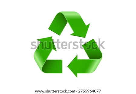 Recycle icon 3d Vector illustration on Transparent Background