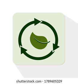 
recycle icon. arrow and leaf. illustration of recycling of leaves or organic waste