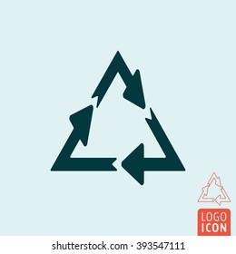 Recycle icon. Recycle arrows isolated. Vector illustration