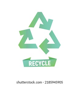 Recycle icon. Recycle arrows in triangle shape isolated on white background for social media, app and web design. Vector illustratiton