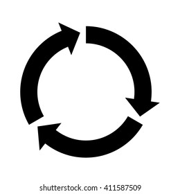 Recycle Icon Black Arrow Round