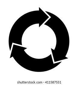recycle icon black arrow round