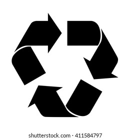recycle icon black connected on white backgrond