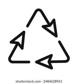 Recycle icon Black line art vector