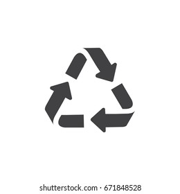 Recycle icon in black on a white background. Vector illustration