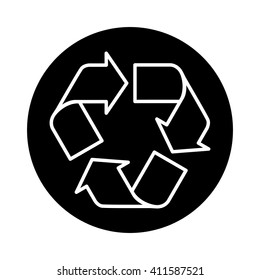 recycle icon black round transparent