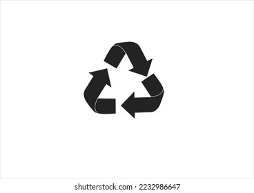 diseño de vectores negros de icono de reciclaje
