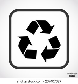 recycle icon - black vector illustration