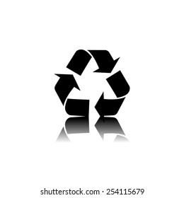 Recycle icon - black vector illustration