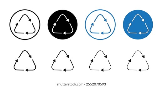 Recycle icon Black and white outline vector