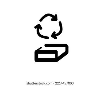 Recycle icon with box delivery